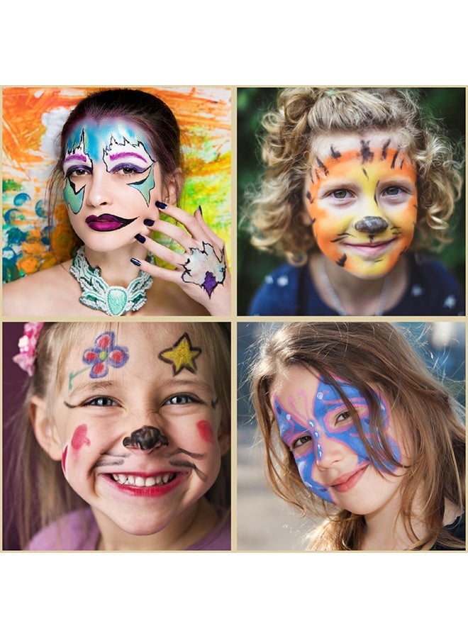Face Painting Kit for Kids Adults, Rainbow Split Cake Face Paint, Water Activated Facepaint Makeup Kit, One Stroke Non Toxic Rainbow Face Body Paint Set - Image 2